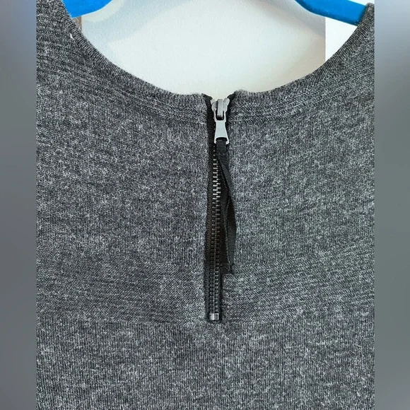 LOFT Gray Short Sleeve Wool Blend Peplum Mini Dress - Picture 4 of 6